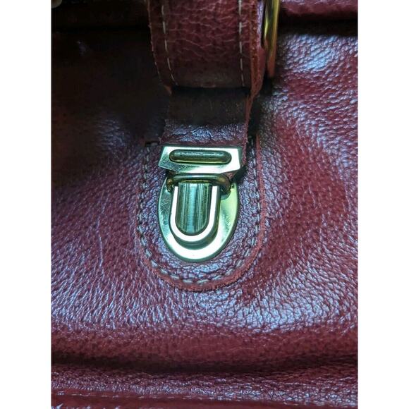 Vintage Amiiet Burgundy Leather Backback Bag Truly Unique 70s - Picture 2 of 8